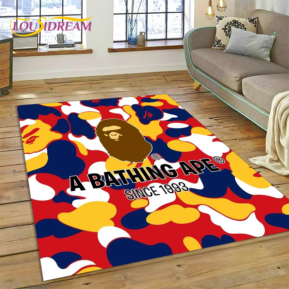 Commercial Printing For Sale - 3D プリント B-BAPE ファッションカーペットラグ寝室リビングルームホームソファ装飾、子供用ゲーム大型装飾フロアマットギフト