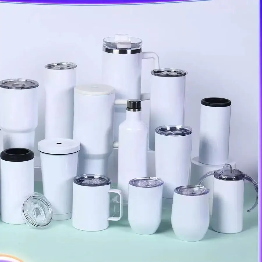 Sublimation Mug Blank - 昇華ブランクカップ 6oz/30oz ステンレス製携帯用水筒 DIYタンブラー コーヒーマグ 真空断熱魔法瓶