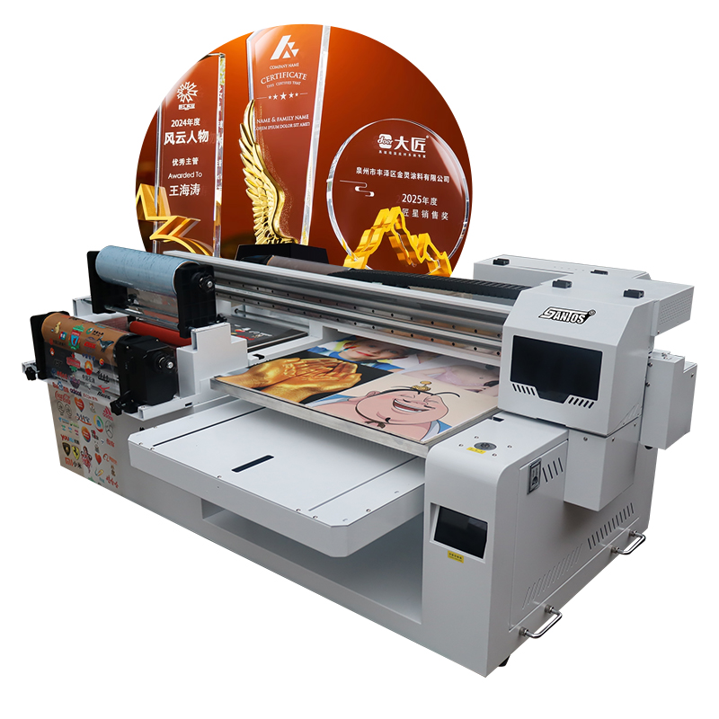 Commercial Print Model - 最新の高級カスタムUV DTFプリンター 6090モデル ロール/フラット一体型UV DTFプリンター ABフィルム