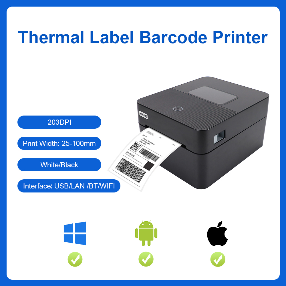 Commercial Printing Options - YHDAA 4インチ感熱式配送ラベルプリンター、レシート印刷、送り状印刷対応（4x6）、USB/WIFI/BT接続オプション
