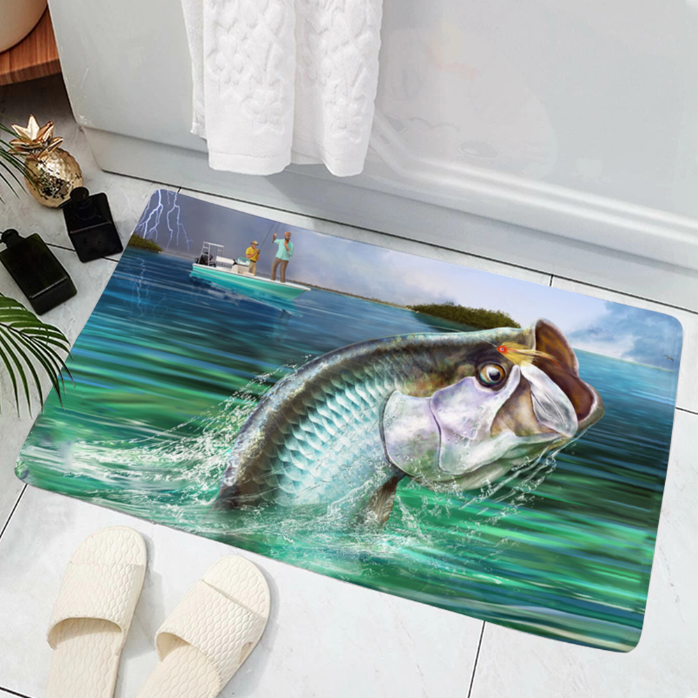魚柄マットホットセールモデル釣り餌ハード印刷装飾ドアリビング - Commercial Print Model のレビューと価格