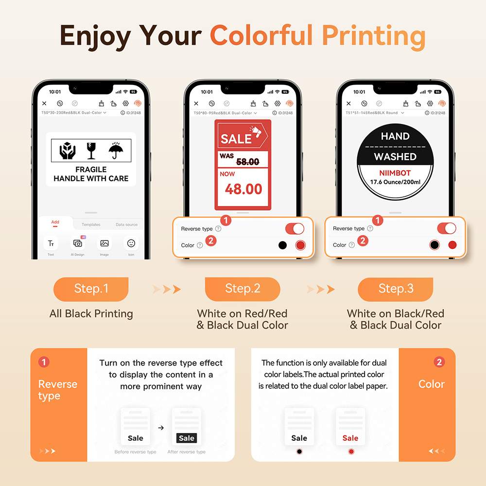 Niimbot B21 PRO 赤黒カラー印刷ラベルプリンタ - Commercial Printing Business のレビューと価格