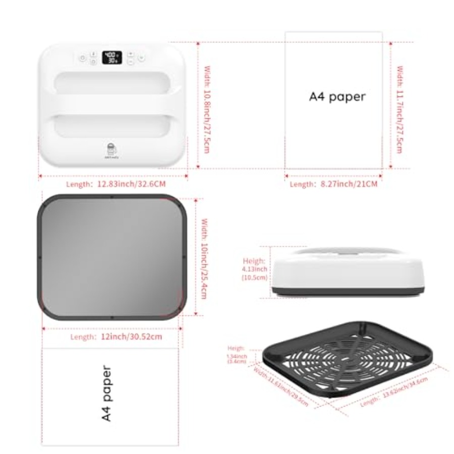 ヒートプレス機 12 x 10インチ、ポータブルデジタルイー - Heat Press Teflon Sheet のレビューと価格