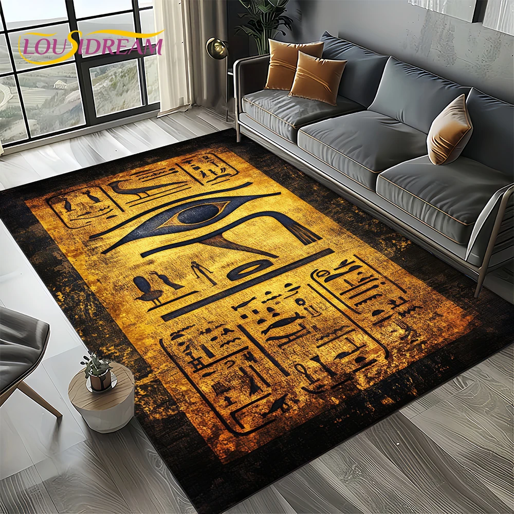 2025 古代エジプト象形文字神話壁画カーペットラグリビング - Commercial Printing For Sale のレビューと価格